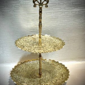 شیرنی خوری  برنجی ۲طبقه مدل طاوس / ART KAN 1058