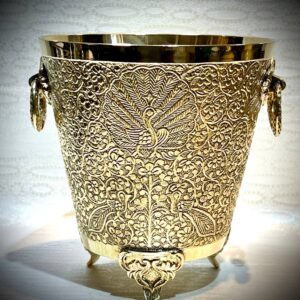 سطل زباله  برنجی دودسته طاووس /ART KAN 1328