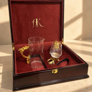 جعبه چوبی AK  2عددی سر حیوان با جام / GAK 614